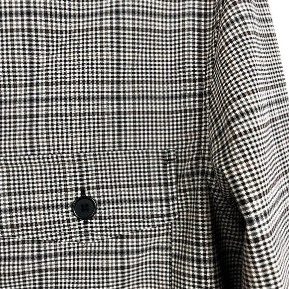 H&M Men's Size Small Black and Tan Checkered Shirt Jacket - Picture 5 of 6